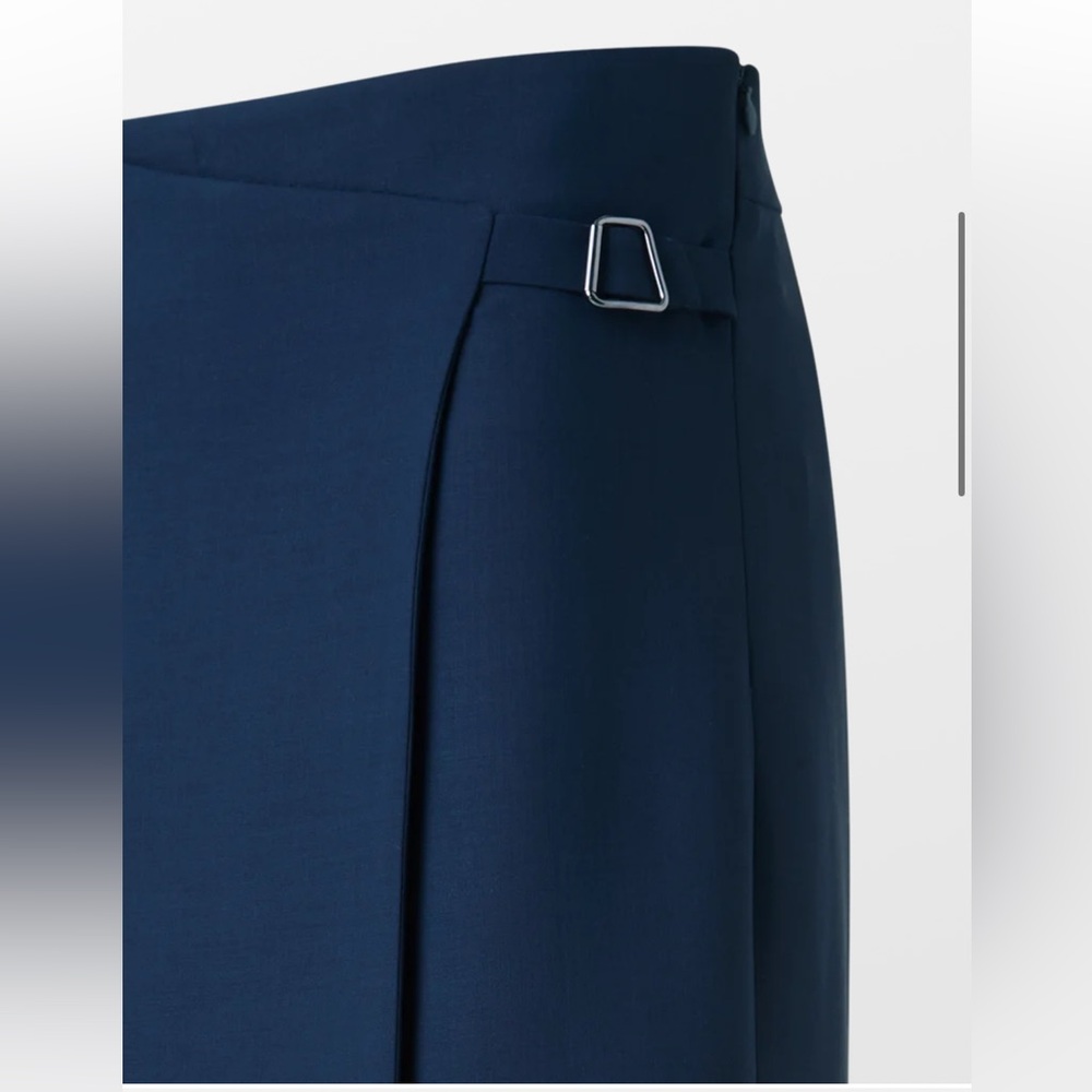 AKRIS Foss Wool Double Face Wide Leg Pants Apron Wrap Asymmetric Panel Trouser 8 - Picture 4 of 17